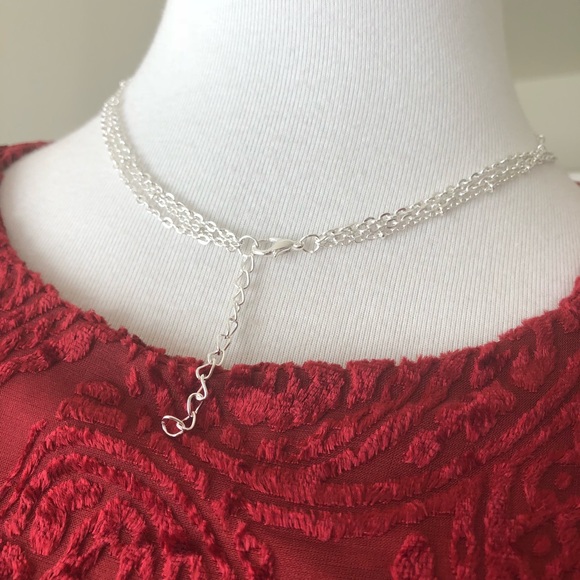 Silver Muliti Layer Delicate Pendant Necklace - Picture 3 of 4